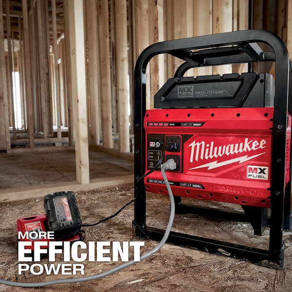 Milwaukee Tool Portable and Inverter Generator, 1,800 W Rated, 3,600 W Surge, 120V AC, 15 A A - MXF002-2XC
