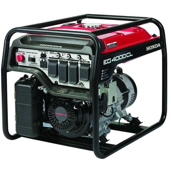 Honda Portable Generator, Gasoline, 3,500 W Rated, 4,000 W Surge, Recoil Start, 120/240V AC - EG4000CLAN
