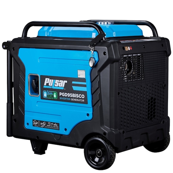 Pulsar Portable and Inverter Generator, Gasoline/Liquid Propane, 7,600 W/7,200 W Rated, 120/240V AC, 20 A - PGD95BISCO