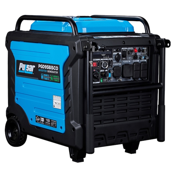 Pulsar Portable and Inverter Generator, Gasoline/Liquid Propane, 7,600 W/7,200 W Rated, 120/240V AC, 20 A - PGD95BISCO