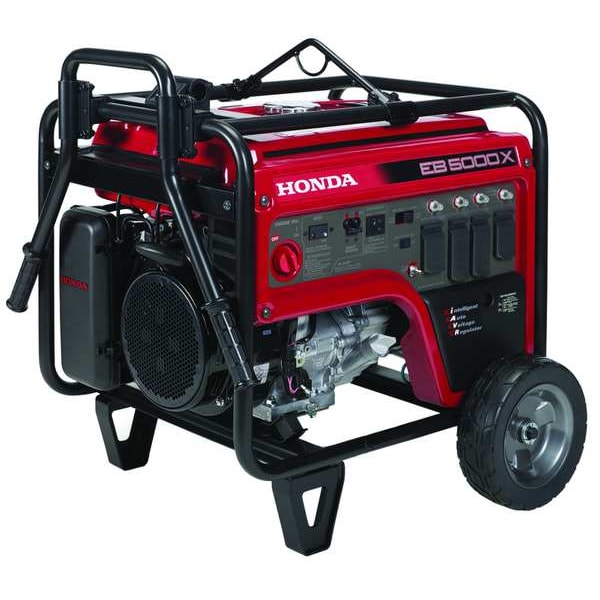 Honda Portable Generator, Gasoline, 4,500 W Rated, 5,000 W Surge, Recoil Start, 120/240V AC - EB5000X3AN