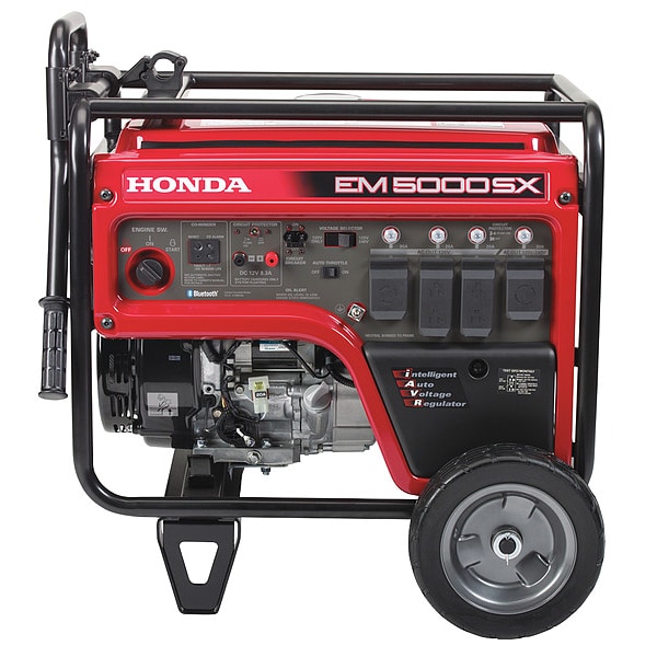 Honda Portable Generator, Gasoline, 4,500 W Rated, 7,000 W Surge, Electric, Recoil Start, 120/240V AC - EM5000SXK3AN