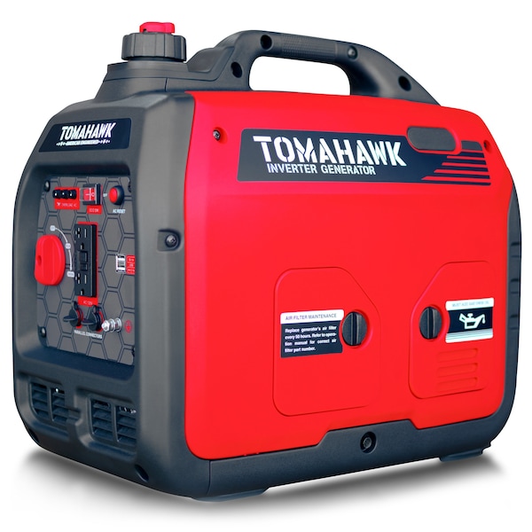 Tomahawk Power Portable Generator, Gasoline, 2,100 W Rated, 2,200 W Surge, 120V AC, 20 A - TG2000i