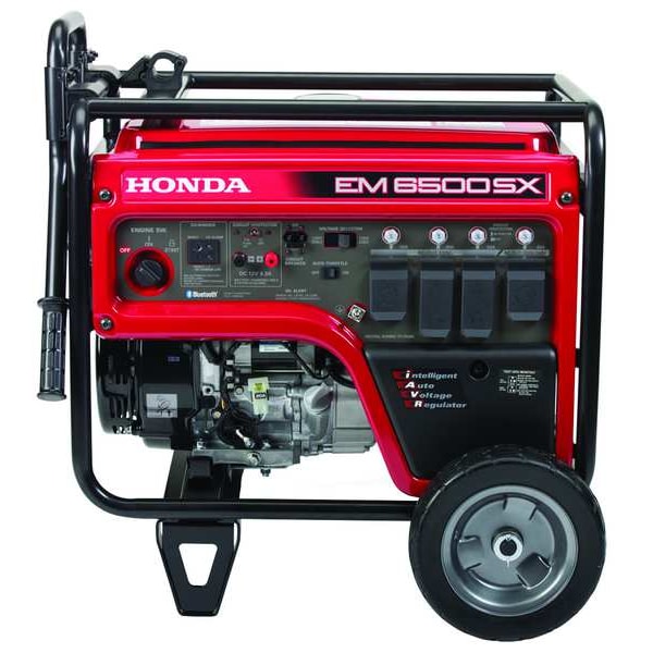 Honda Portable Generator, Gasoline, 5,500 W Rated, 7,000 W Surge, Electric, Recoil Start, 120/240V AC - EM6500SXK2AN