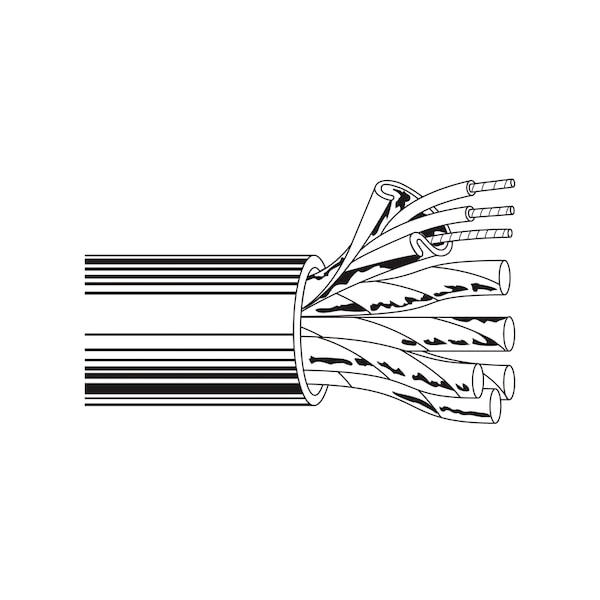 Belden Multi-Conductor Cable, 24 AWG, 6 C, Chrome, PVC, Stranded, 30V AC - 9990 0601000