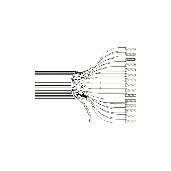 Belden Multi-conductor Cable, 24 AWG, 20 C, Chrome, PVC, Stranded, 300V AC, Indoor - 9542 0601000