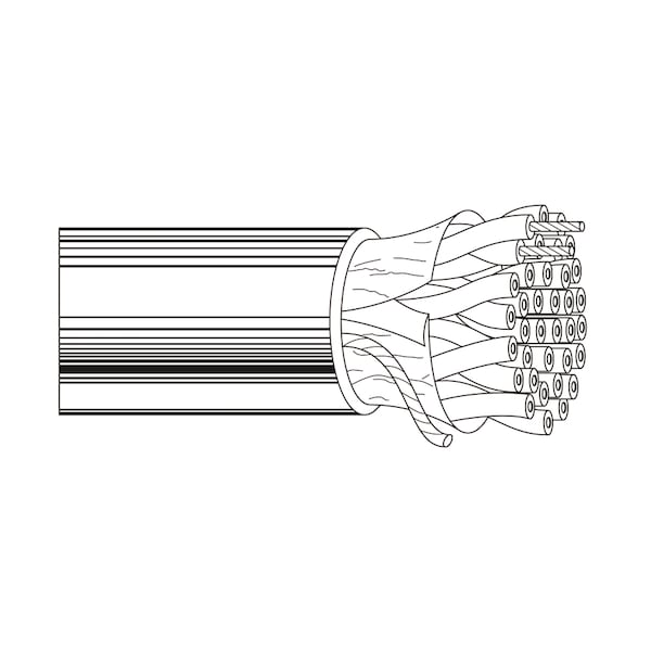 Belden Multi-conductor Cable, 24 AWG, 8 C, Chrome, PVC, Stranded, 30V AC, Indoor - 1421A 0605000