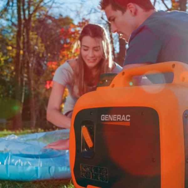 Generac Portable Generator, 2,500 W Rated, 3,300 W Surge, Recoil Start, 120V AC, 20.8 A - 7153