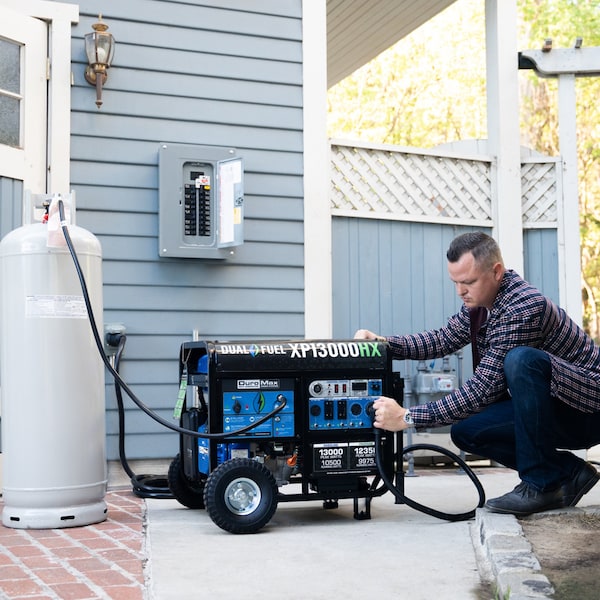 Duromax Portable Generator, Gasoline/Liquid Propane, 10,500 W/9,975 W Rated, 13,000 W/12,350 W Surge - XP13000HX