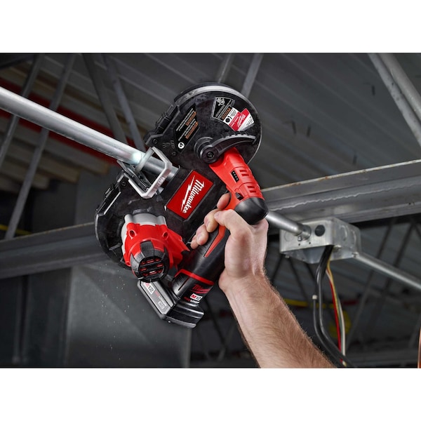 Milwaukee Tool Cordless Band Saw & Ratchet, 12 V, Includes Battery (3 Ah) & Charger - 2429-21XC, 2457-20