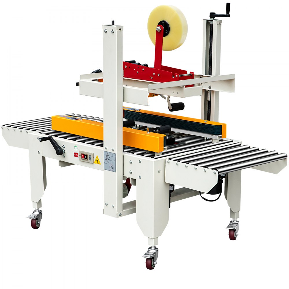 VEVOR Box Sealing Machine, 180W Case Sealer, Carton Sealer 0-18 m/min in Conveying Speed, Automatic Box Sealer, Double-Flap Case Sealer, Carton Taping Machine with Four Rolls of Tape - FXJMC4030110V1WG3V1