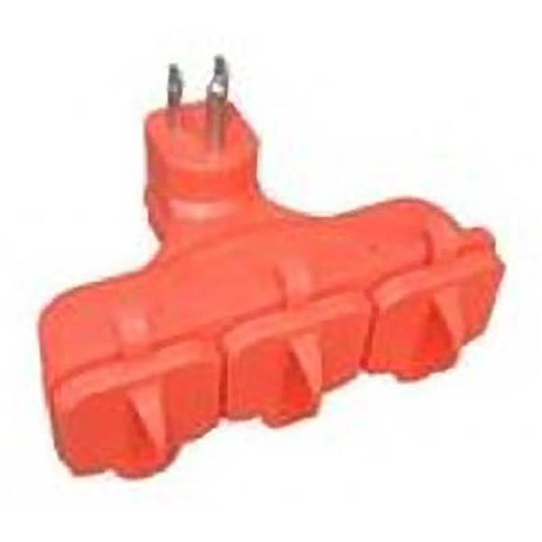 Virtual KAB-3FLU-ORG Orange 3 Outlet Heavy Duty Grounded Outdoor Adapter - VI135691