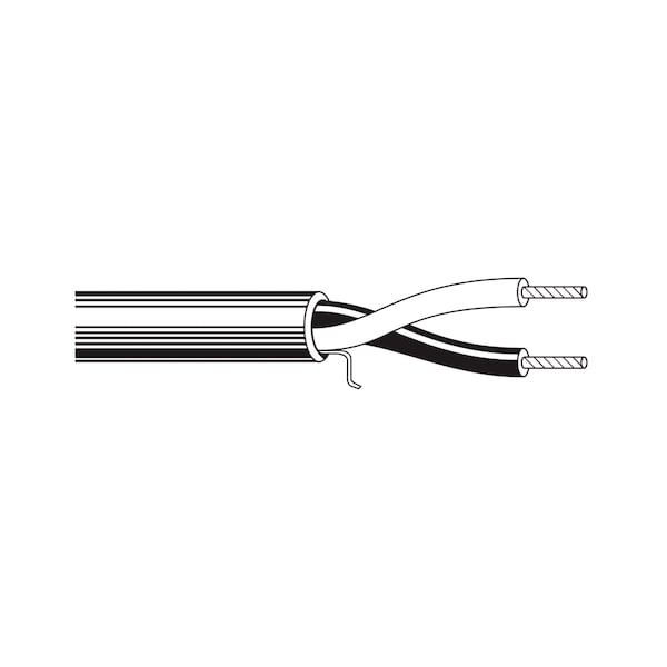 Belden Multi-Conductor Cable, 16 AWG, 2 C, Gray, PVC, Stranded, 300V AC, Indoor - 5200UE 008U1000