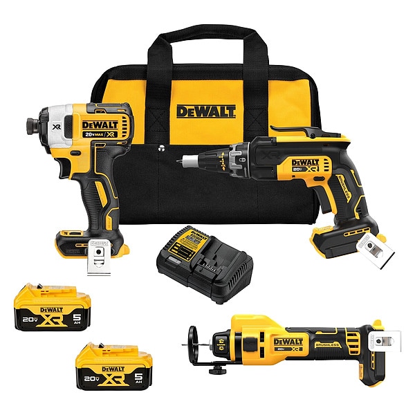 Dewalt SHELL 20V MAX BL DRYWALL 3PC KIT (5.0AH - DCK303P2
