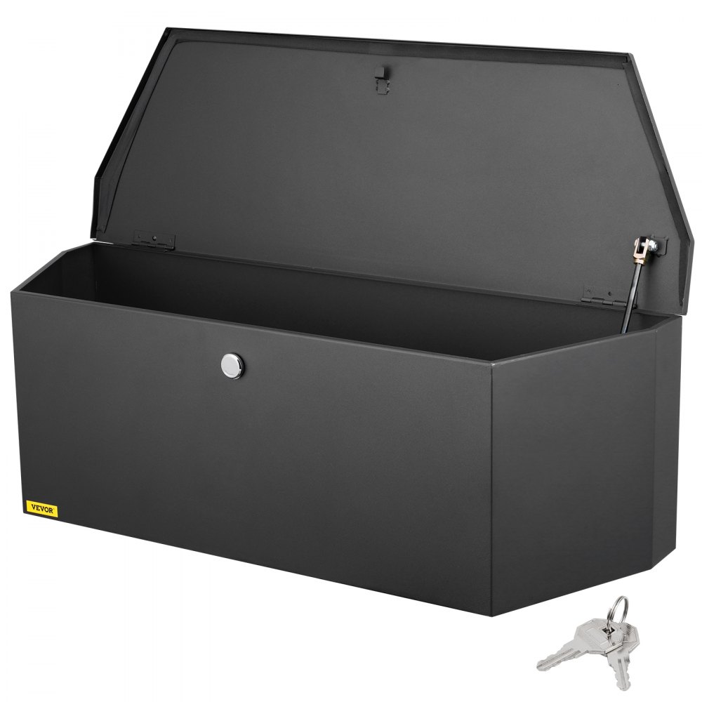 VEVOR Trailer Tongue Box, Carbon Steel Tongue Box Tool Chest, Heavy Duty Trailer Box Storage with Lock and Keys, Utility Trailer Tongue Tool Box for Pickup Truck Bed, RV Trailer, 36"x12"x12" - T36X12X12INCHJ5V8V0