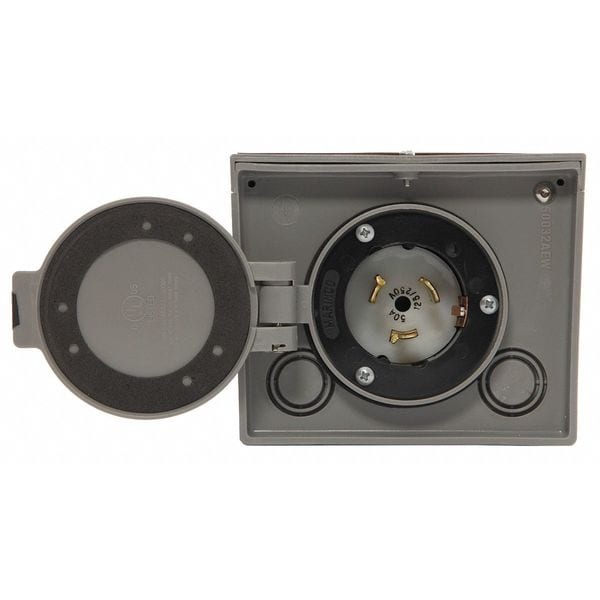 Generac 50 Amp Power Inlet Box, 125/250V, raintight resin, NEMA CS6365 - 6338