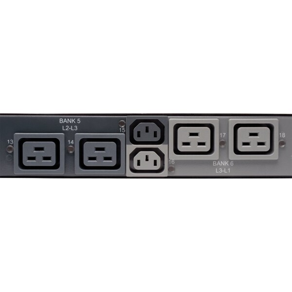 Tripp Lite PDU, 3-Ph, Switched, 16.2kW, 6 C13, 12 C19, 0U - PDU3VSR6G60A