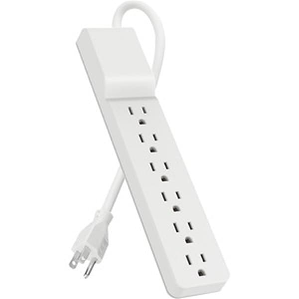 Fasttrack 14 in. Home & Office 6-Outlets Surge Suppressor, White - FA3201584