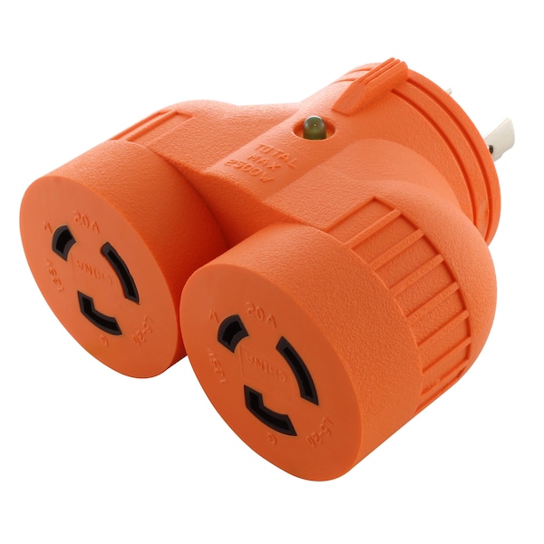 Ac Works Adapter L5-20P 20A 125V 3-Prong Plug to Two L5-20R 20A 125V Connectors - ADVL520L520