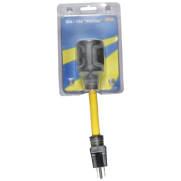 Arcon 9 in. 30 A Female - 15 A Male Pigtail Adapter - ARC-14245