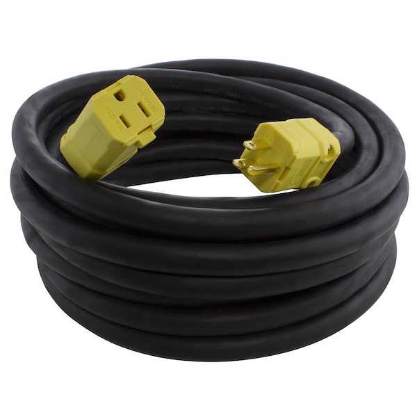 Ac Works SOOW; Cold Weather Extension Cord, 10 AWG, Indoor/Outdoor, 10/3, 1 Outlets, Black, Rubber, Nylon - SD515PR-025