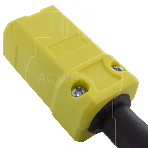 Ac Works SOOW; Cold Weather Extension Cord, 10 AWG, Indoor/Outdoor, 10/3, 1 Outlets, Black, Rubber, Nylon - SD515PR-025