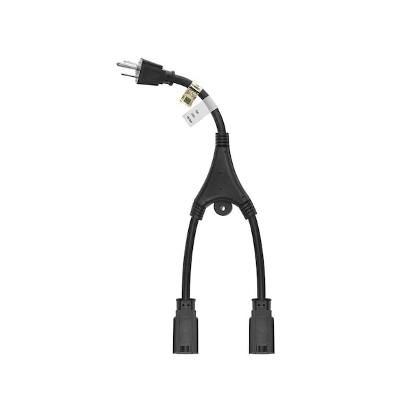 Monoprice Molded Y-Splice Extension Cord Adapter, 14 AWG - 5309