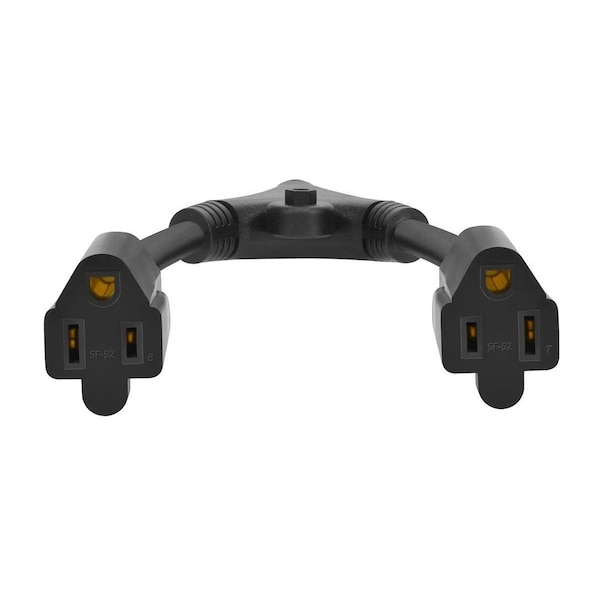 Monoprice Molded Y-Splice Extension Cord Adapter, 14 AWG - 5309