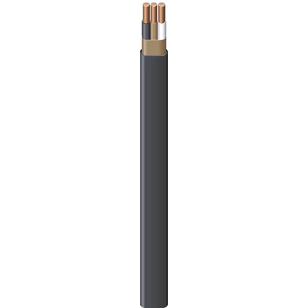 Southwire NM-B, Non-Metallic Building Cable, Copper, 6 AWG, 2C with Ground, Black, Stranded, 25 ft - 28894451