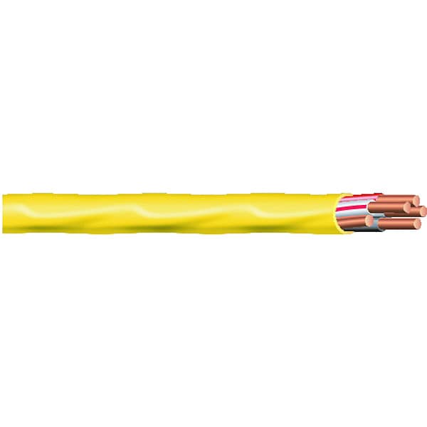 Southwire NM-B, Non-Metallic Building Cable, Copper, 10 AWG, 2C with Ground, Orange, Solid, 15 ft - 28829026