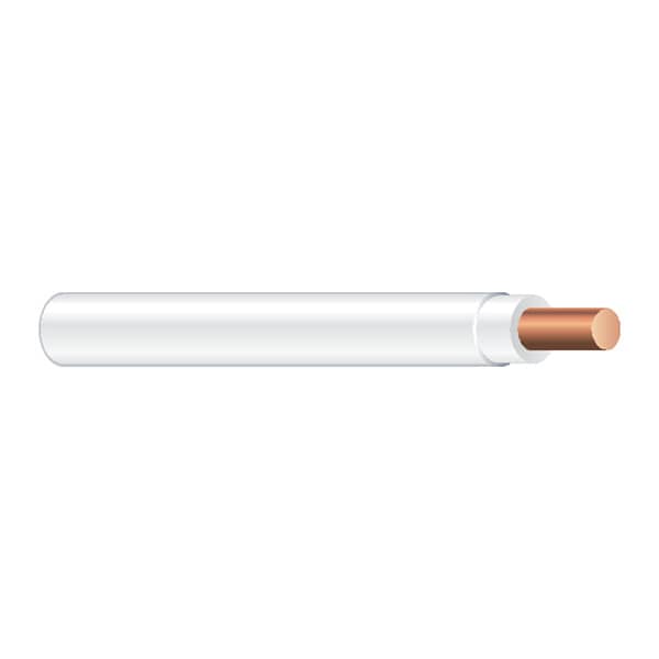 Southwire THHN; THWN, Building Wire, Copper, 14 AWG, 1C, White, Solid, 25 ft - 11580885