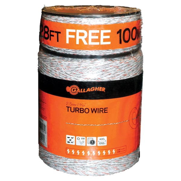 Gallagher Turbo Wire Wht1312'+300' - G620564