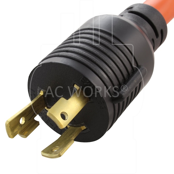Ac Works 1.5FT L6-30P 30A 250V Locking Plug to 6-50 Welder Connector - WDL630650-018