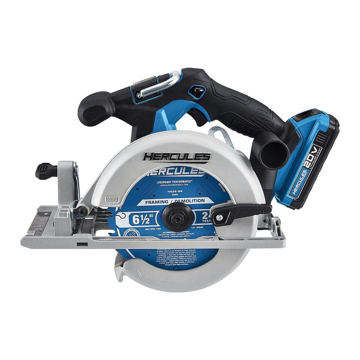 Sierra circular Hercules 20V inalámbrica de 6-1/2 in. - Herramienta única - 64984