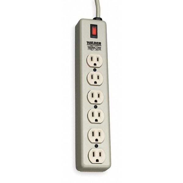 Tripp Lite Outlet Strip, 15A, 6 Outlet, 6 ft, Beige - 6SPDX