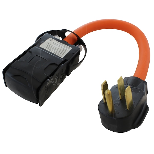 Ac Works 1.5FT 14-50P RV/Range/Generator Plug to 4 Home Outlets with 24A Breaker - S1450CBF520