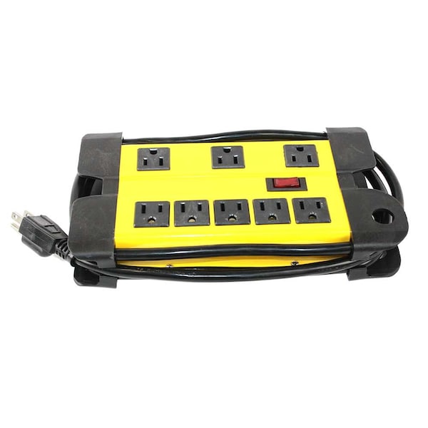 Superior Electric Heavy-Duty Metal Power Strip, 8 Outlet, 6ft Cord, 14AWG, UL - SE 1544
