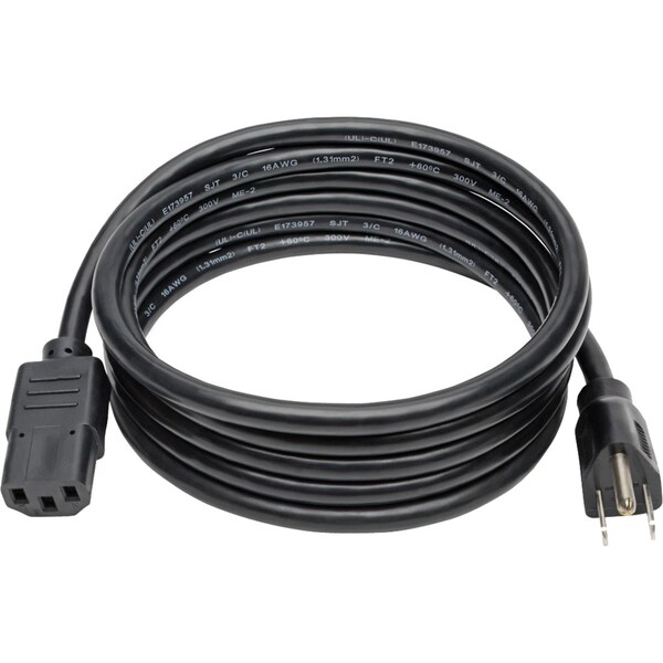Tripp Lite Power Cord, 5-15P to C13, 13A, 16AWG, 8ft - P006-008-13A