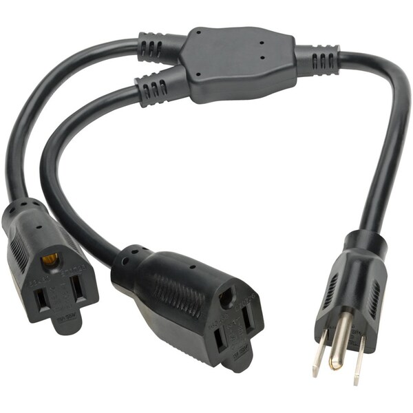 Tripp Lite Power Cord, 5-15P-2x 5-15R, 13A, 16AWG, 18" - P024-18N-13A-2R