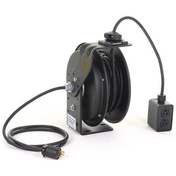 Kh Industries 25 ft. 12/3 Extension Cord Reel 20 Amps 4 Outlets 120VAC Voltage - RTBB3LB-1DD520-J12F