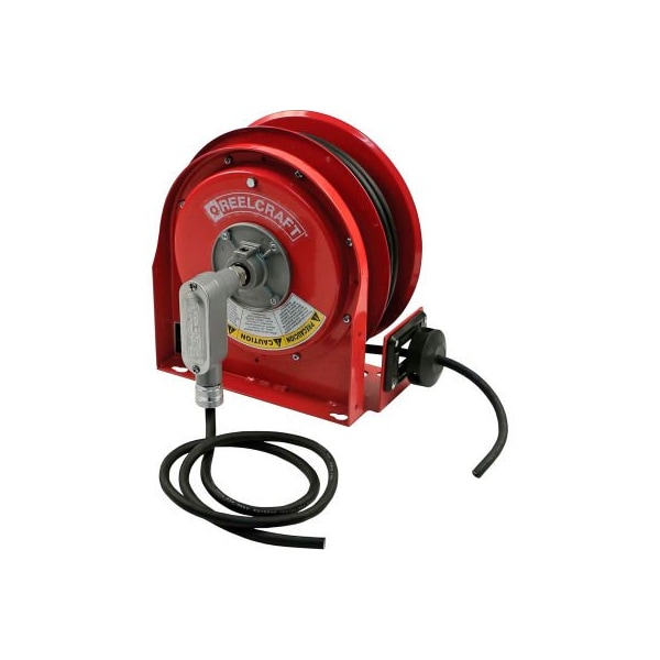 Reelcraft Reelcraft L 3030 123 X Compact Steel Power Cord Reel, 20A, 12/3, 30' Cord w/ Flying Leads - L 3030 123 X