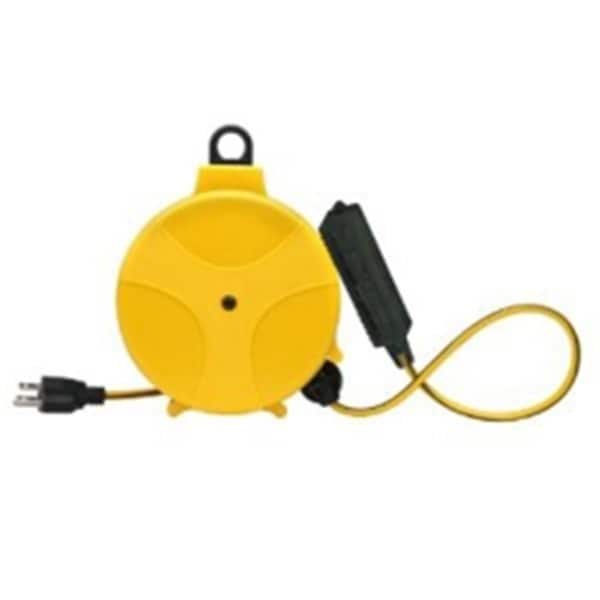 Supershine E315 20 ft. Extension Cord Reel, 16 by 3 with Triple Tap Outlet, Plastic Housing - SU2417655