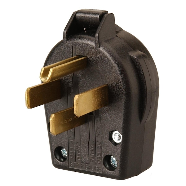 Home Improvement 95433308 50 Amp Replacement Male Plug End - Black - HO353458