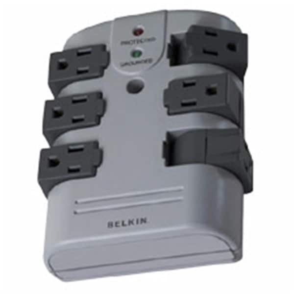 Fasttrack Surge Protct.- Wall mount- 6 Rotating Outlets- 1080 Joules- Gray - FA18515