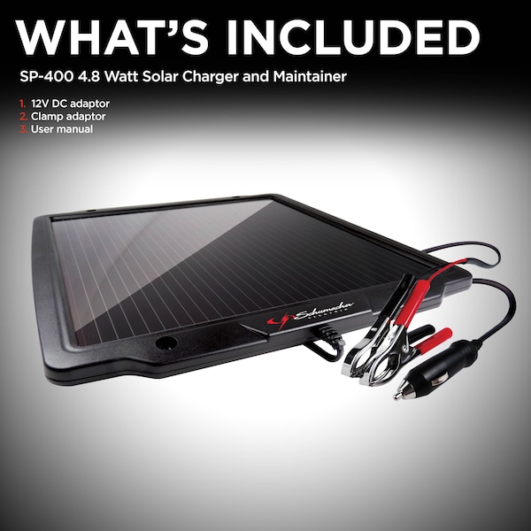 Schumacher Electric Solar Battery Charger, 4.8 W - SP-400