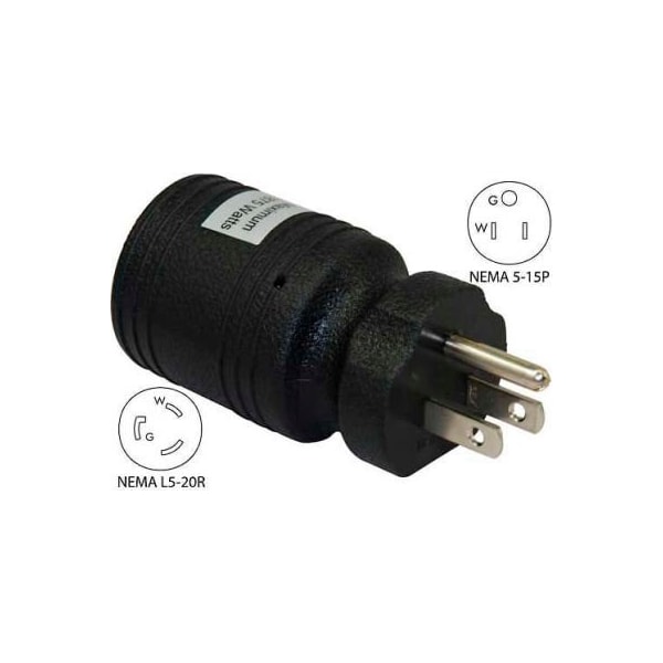 Conntek Conntek 30221-BK, 15 to 20-Amp Locking Adapter with NEMA 5-15P to L5-20R, Black - 30221-BK
