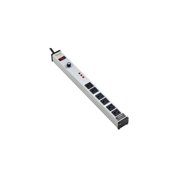 Global Equipment Power Strip With 3-Way Cycle Timer, 6 Outlets, 12A, 15' Cord - LTS-6H375