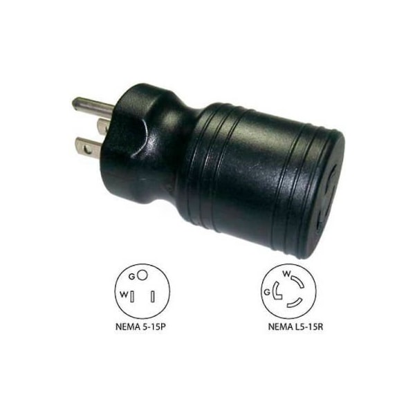 Conntek Conntek 30111-BK, 15-Amp Locking Adapter U.S. 3 Prong Male Plug To 15 Amp Locking Female Connector - 30111-BK