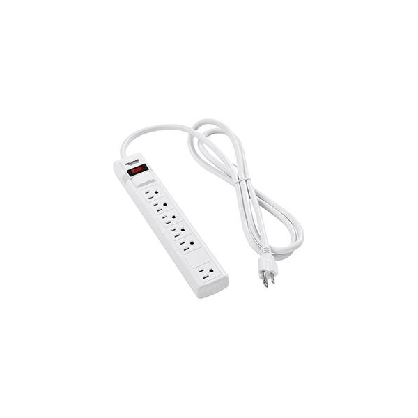 Global Equipment Surge Protected Power Strip 5+1 Outlets 15A 90 Joules 6 Cord - LTS-6CS2