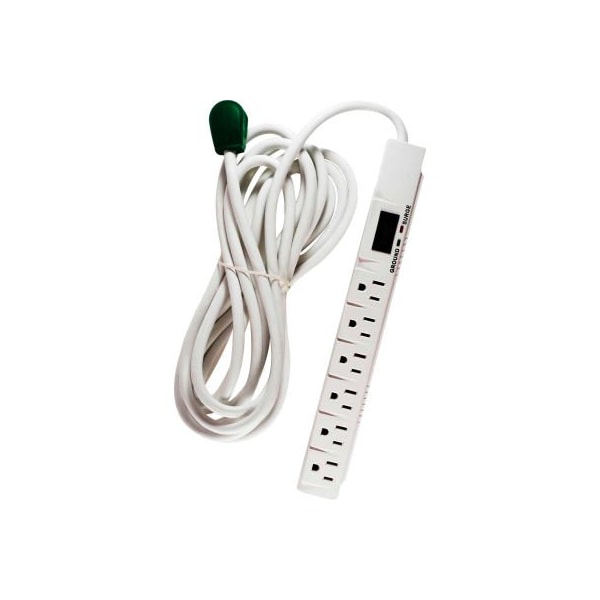 Gogreen Surge Protected Power Strip, 6 Outlets, 15A, 1200 Joules, 15' Cord - GG-16315-15
